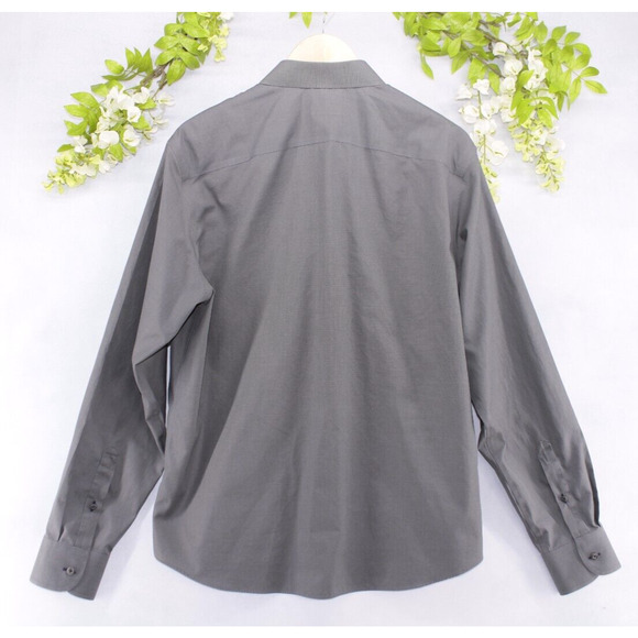 UNTUCKit Men's Slim Fit Wrinkle Free Button Up Casual Long Sleeve Gray Sz XL - Picture 3 of 5